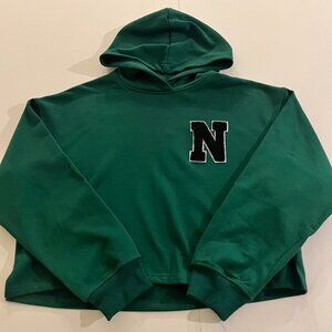 Noella Womens Y2K Lewanna Hoodie Cropped Oversized Hoodie Sz S Hunter Green